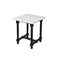 Homeroots 24" White and Black Marble and Solid Wood Square Trestle End Table 571197 - alternate 2