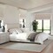 Martha Stewart Kay King Upholstered Platform Bed w/Channel Stitched Wingback Headboard/Cushioned Siderails, Beige TW-3WDB03-K-BG-MS - alternate 1