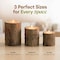 Vintiquewise Bark Wooden Pillar Tree Stump Tea Light Rustic Candle Holder , PK 3 QI003888.3 - alternate 2