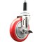 Service Caster 5 Inch 316SS Red Polyurethane Swivel 7/8 Inch Expanding Stem Caster Brake SCC-SS316EX20S514-PPUB-RED-TLB-78 - alternate 1
