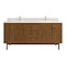 James Martin Vanities Laurent 72" Dbl Vanity, Honey Oak w/ Sgl Hole 3 CM White Zeus Silestone Top and Matching Backsplash 545-V72-HNO-1WZ - alternate 2