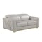 Homeroots 71in Dark Gray and Silver Italian Leather Loveseat 720480 - alternate 3