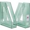 Acrimet Magazine File Holder Vertical Rack, Durable Plastic Desk Organizer, Clear Green, 2PK 277.5 - alternate 2