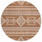 Homeroots 8' Orange And Ivory Round Southwestern Washable Indoor Outdoor Area Rug 593710 - alternate 2