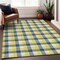 Homeroots 10' X 14' Yellow Blue And Beige Plaid Washable Indoor Outdoor Area Rug 601451 - alternate 2