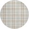 Homeroots 8' Linen And Brown Round Plaid Washable Indoor Outdoor Area Rug 601328 - alternate 3
