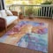 Homeroots 8' X 10' Orange Red And Teal Blue Abstract Washable Indoor Outdoor Area Rug 615617 - alternate 2