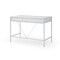 Homeroots 43" White and Gray Writing Desk With Two Drawers 543783 - alternate 5