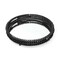 Homeroots 21in Matte Black Wood With Bead Mirrored Glass Bottom Round Tray 376030 - alternate 1