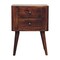 Homeroots 24" Brown Solid Wood Square Two Drawer Nightstand 651828 - alternate 2
