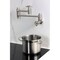 Kingston Brass Wall Mount Pot Filler Faucet with Knurled Handle, Brushed Nickel KS3108RKZ - alternate 2