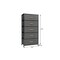 Homeroots 23" Gray and Black Steel and Fabric Five Drawer Chest 484709 - alternate 2