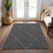Homeroots 3' X 5' Black And Ivory Geometric Washable Indoor Outdoor Area Rug 612106 - alternate 2