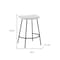Homeroots Set of Two 26" White and Black Fabric and Metal Backless Counter Height Bar Chairs, 2PK 555020 - alternate 2