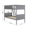 Flash Furniture Dallas Bunk Bed Twin Over Twin, Convertible Slatted Solid Wood Bunk Bed Frame w/Ladder, Gray MG-0900-31-TTB-GY-GG - alternate 3