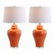 Jonathan Y Winnie 27" Ceramic Urn LED Table Lamp, Orange, 2PK JYL4020B-SET2 - alternate 1