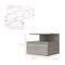 Homeroots 12" Light Gray Wood One Drawer Nightstand 529081 - alternate 2