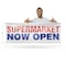 Signmission Supermarket Now Open, 36 Inch x 96 Inch, Vinyl Banner B-96-30872 - alternate 2
