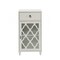 Homeroots 17in White Fret Work Design Glass Door Accent Cabinet 286452 - alternate 1