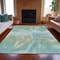 Homeroots 3' X 5' Sky Blue And Ivory Abstract Washable Indoor Outdoor Area Rug 631353 - alternate 2