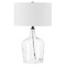 Homeroots 24" Clear Glass Table Lamp With White Drum Shade 524511 - alternate 1