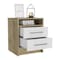 Homeroots 20" White Wood Two Drawer Nightstand 543669 - alternate 2