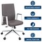 Leisuremod Aleen Office Chair in Upholstered Leather and Iron Frame with Swivel and Tilt, Grey AO19GRL - alternate 3