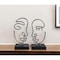 Homeroots Set of Two Black and Silver Aluminum Tabletop Sculpture, 2PK 568875 - alternate 2