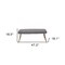 Homeroots 47in Gray and Antiqued Brass Tufted Linen Blend Upholstered Dining Bench 473174 - alternate 2