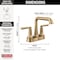 Delta Saylor Two Handle Centerset Bathroom Faucet 2536-CZMPU-DST - alternate 3