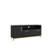 Homeroots Modern Black And Natural Long Door TV Stand 389029 - alternate 2