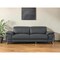 Homeroots 87" Dark Gray Italian Leather Sofa With Silver Legs 329680 - alternate 2