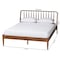 Baxton Studio Maeron Mid-Century Modern Walnut Brown Queen Platform Bed with Spindle Headboard 254-13898-ZORO - alternate 3