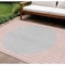 Homeroots 9' X 12' Pink And Silver Striped Washable Indoor Outdoor Area Rug 597191 - alternate 1
