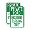 Signmission Reserved Parking Sign Private Road - Resident Parking O, 18'' X 24'', Heavy Gauge Aluminum, 2PK A-1824-2PACK-23043 - alternate 1