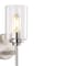 Jonathan Y Juno 13" 1-Light Farmhouse Industrial Metal/Glass Cylinder LED Sconce, Nickel/Clear JYL9547C - alternate 2