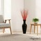 Uniquewise 37in Tall Decorative Black Flared Bamboo Floor Vase with 12-Piece 59in Natural Dried Red Mulberry QI004233.K1 - alternate 2