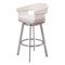 Homeroots 31" White And Silver Faux Leather And Stainless Steel Bar Height Swivel Bar Chair 555768 - alternate 1