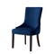 Homeroots Set of Two Tufted Navy Blue and Espresso Upholstered Velvet Dining Side Chairs 543528 - alternate 2