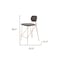 Homeroots Set of Two 26" Gray and Gold Velvet and Steel Low Back Counter Height Bar Chairs, 2PK 555741 - alternate 3