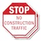 Signmission Stop No Construction Traffic, 6 inch X 6 inch, Plastic Sign, 2PK OC-P-2PACK-6-110 - alternate 1