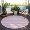Homeroots 8' Pink Ivory And Gray Round Geometric Washable Indoor Outdoor Area Rug 599648 - alternate 2