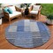 Homeroots 8' Denim Blue And Navy Blue Round Striped Washable Indoor Outdoor Area Rug 581691 - alternate 1