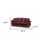 Homeroots 95" Burgundy Chenille Convertible Futon Sleeper Sofa And Toss Pillows With Storage 607082 - alternate 2