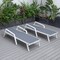 Leisuremod Marlin Patio Chaise Lounge Chair with Armrests in White Aluminum Frame, Dark Grey, 2PK MLAW-77DGR2 - alternate 2