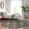 Homeroots 8' Black Brown And Ivory Round Moroccan Washable Indoor Outdoor Area Rug 605147 - alternate 3