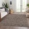 Homeroots 10' X 14' Chocolate And Gray Floral Washable Indoor Outdoor Area Rug 582265 - alternate 3