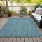 Homeroots 5' X 8' Teal Blue And Ivory Geometric Washable Indoor Outdoor Area Rug 602396 - alternate 3
