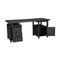 Homeroots 68" Black Carved Floral Scroll Solid Wood Computer Desk With Three Drawers 569608 - alternate 2
