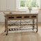 Homeroots Brown Solid Wood Top Kitchen Island With Two Tier Black Metal Rolling 380617 - alternate 2